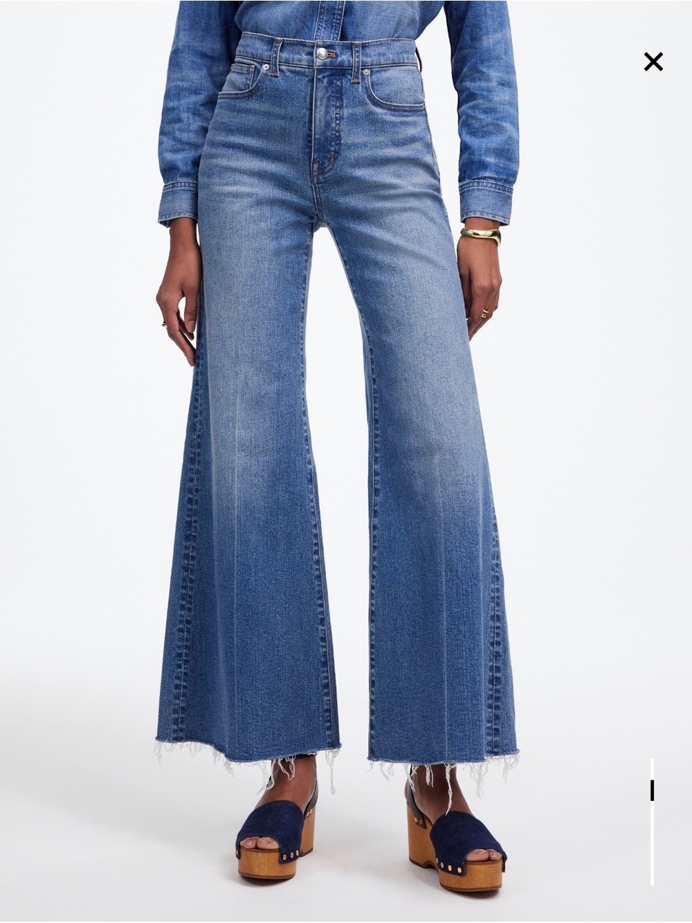 Madewell Flared Wide-Leg Jeans in Oneida Wash - Picture 1 of 8